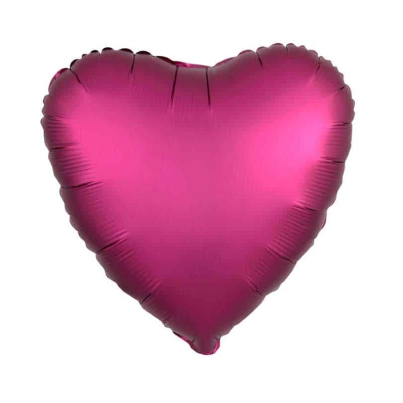 18" Pomegranate Satin Heart Foil