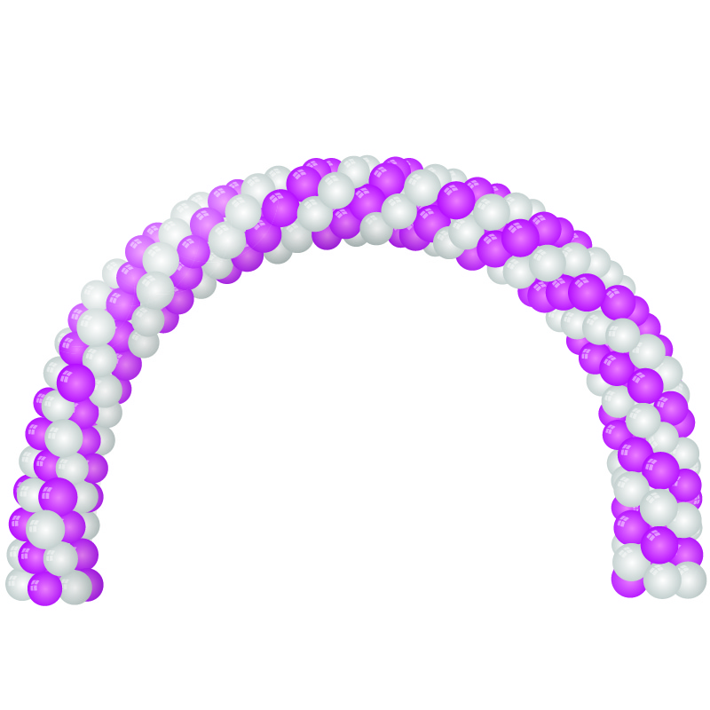 24ft Double Balloon Arch Aeropole System - Pink & White