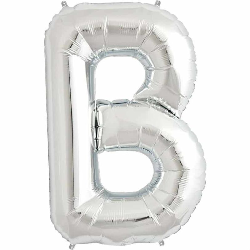 Silver Letter B Helium Filled - 34"