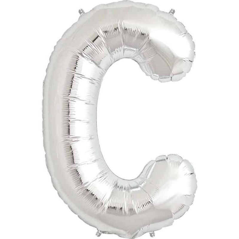 Silver Letter C Helium Filled - 34"