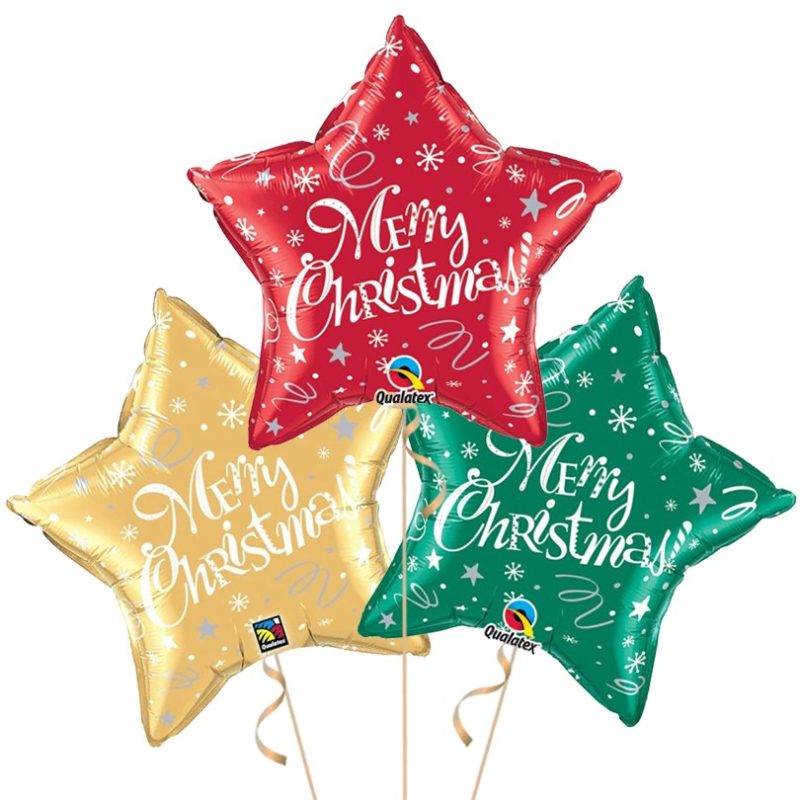 Merry Christmas Star Balloon Bouquet - Multicolour