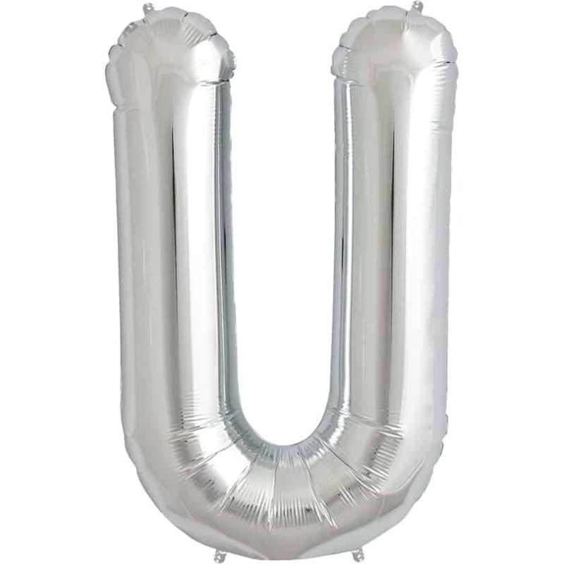 Silver Letter U Helium Filled - 34"