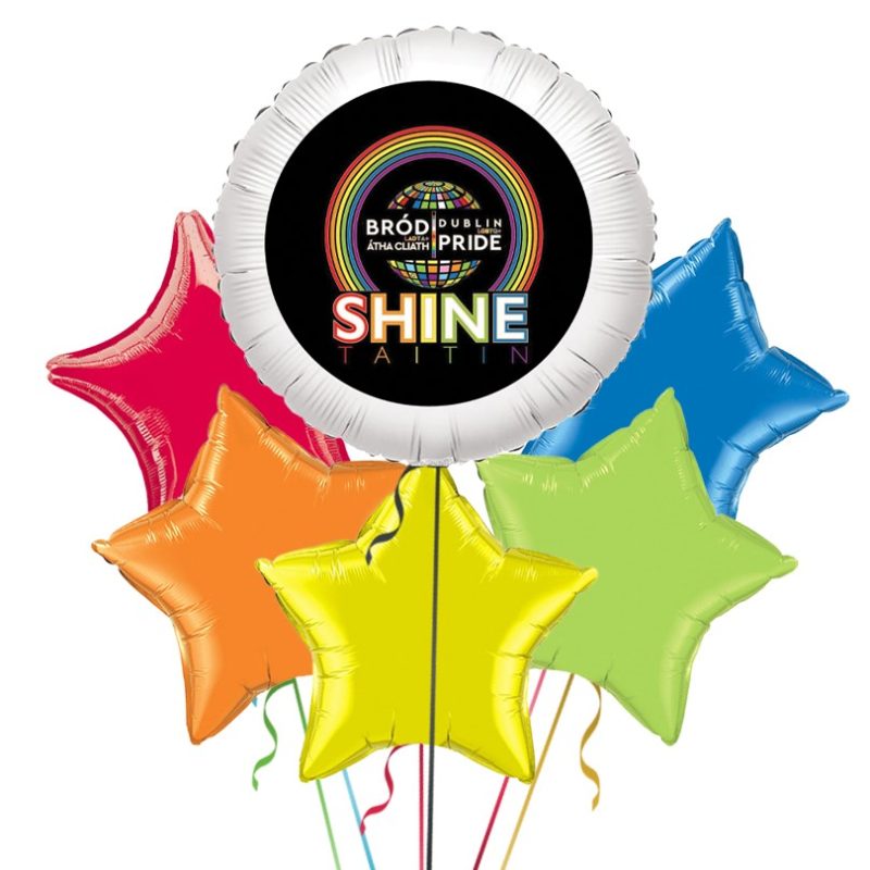 Pride Shine Foil Balloon Bouquet (6's) - Stars (€57.50 + Vat)